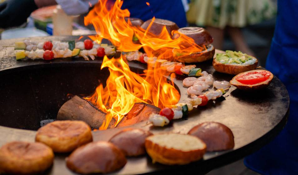 brochette de gambas et PDT